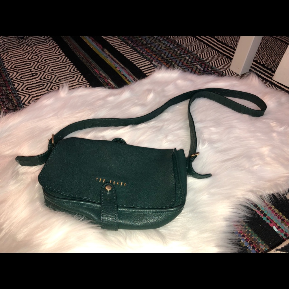 Ted Baker Forest Green Leather Crossbody Bag